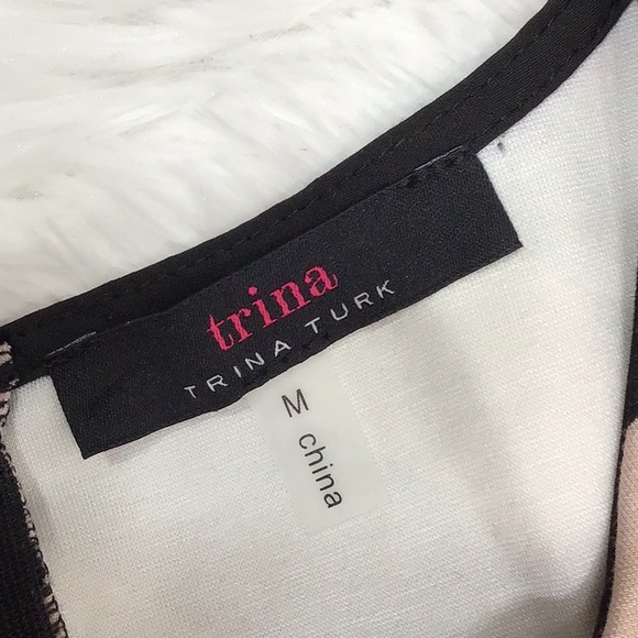 Trina Turk stretch knit geo pattern sheath dress M - Picture 9 of 14